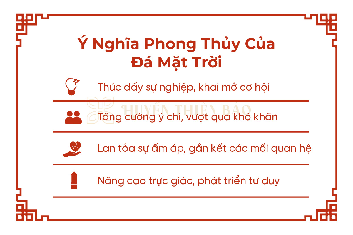 Bảng ý nghĩa của đá mặt trời