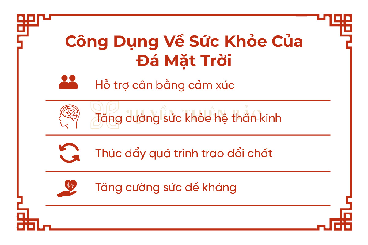 Công dụng vủa đá mặt trời