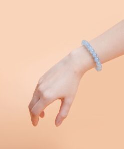 HUYỀN THIÊN BẢO | Vòng Tay Đá Aquamarine Hạt Trơn