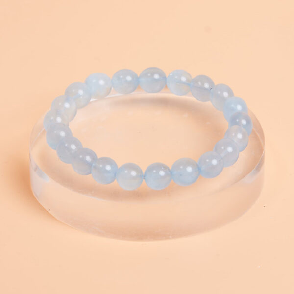 Vòng Tay Đá Aquamarine Hạt Trơn