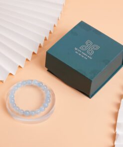 HUYỀN THIÊN BẢO | Vòng Tay Đá Aquamarine Hạt Trơn