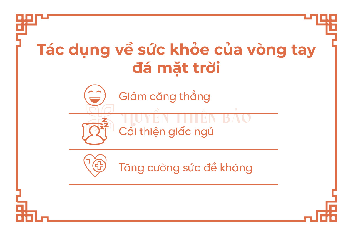 Tác dụng về sức khỏe của vòng tay đá mặt trời