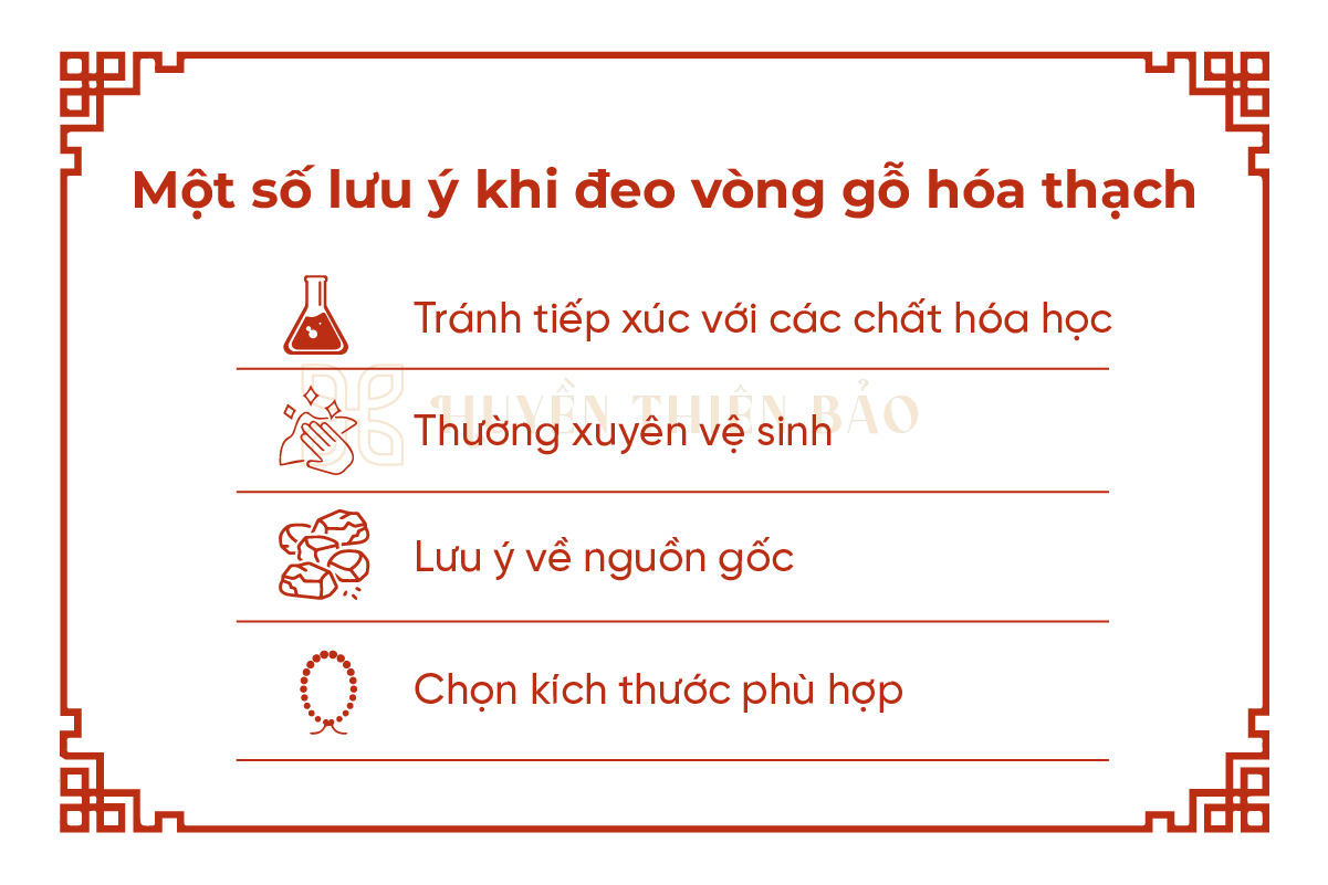 Một số lưu ý khi đeo vòng gỗ hóa thạch