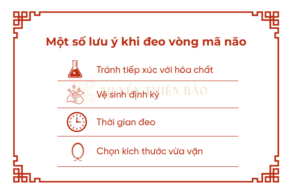 Một số lưu ý khi đeo vòng mã não