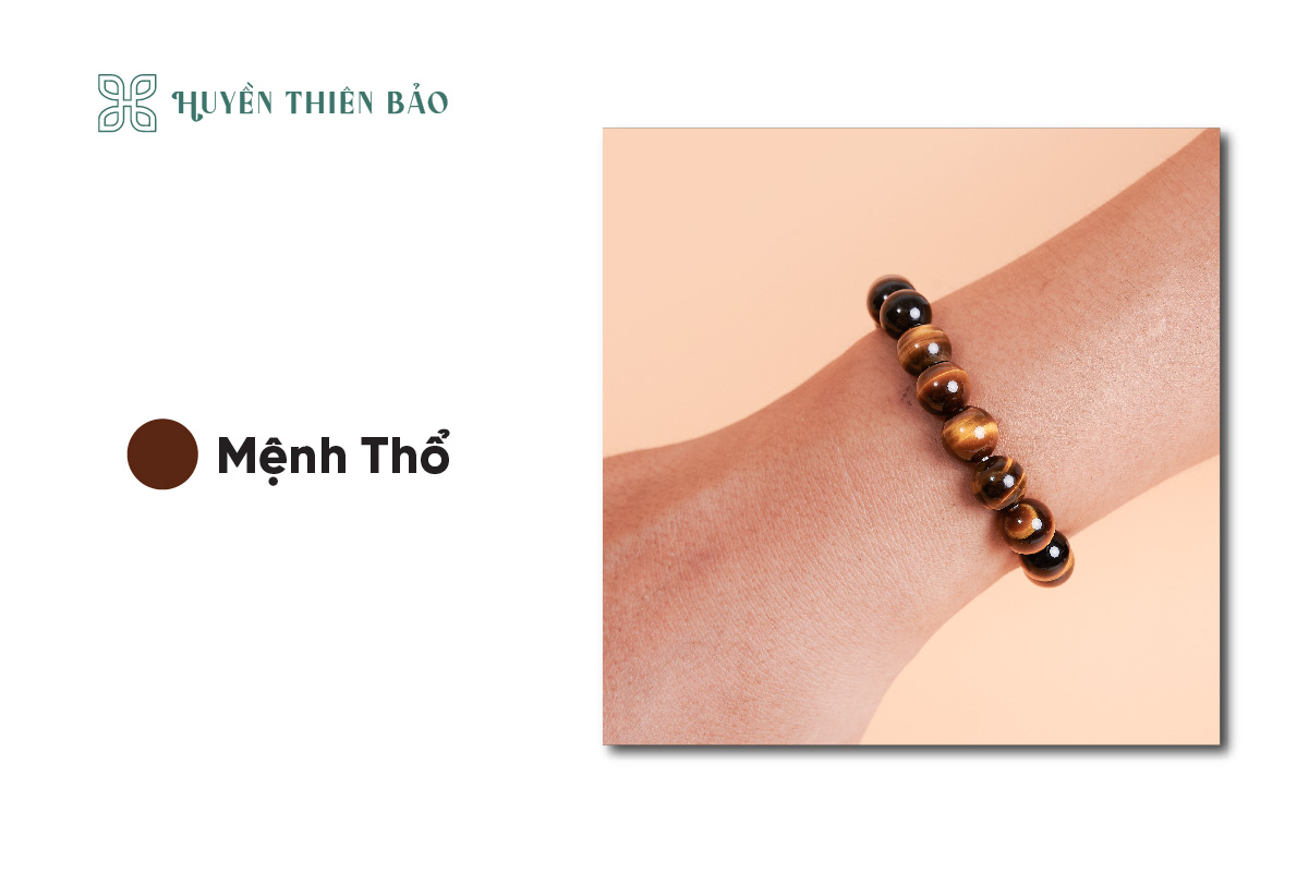 Vòng đá mắt hổ hợp mệnh Thổ