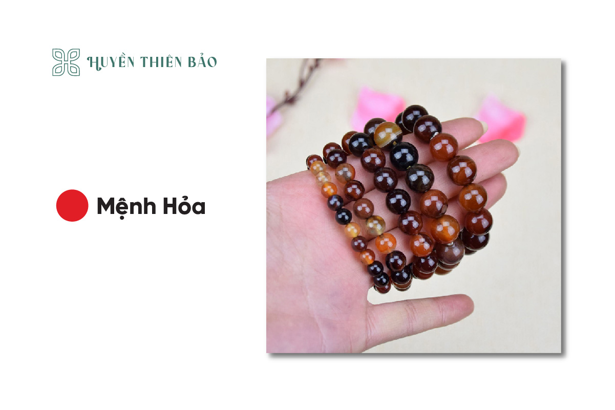 Vòng gỗ hóa thạch hợp mệnh Hoả