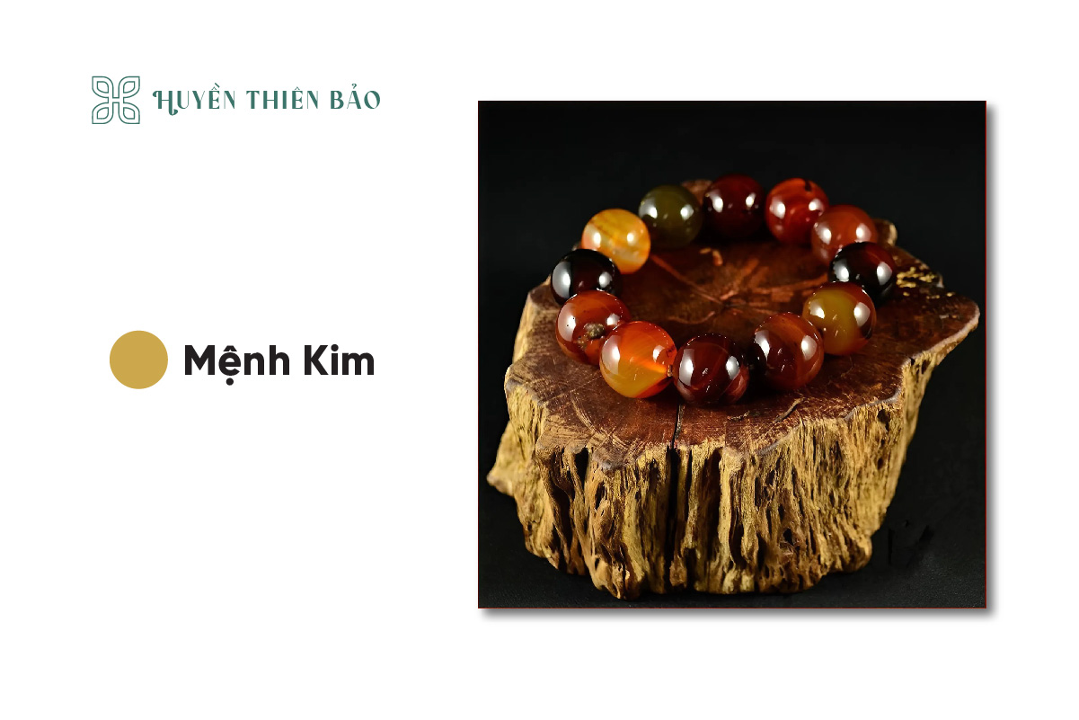 Vòng gỗ hóa thạch hợp mệnh Kim