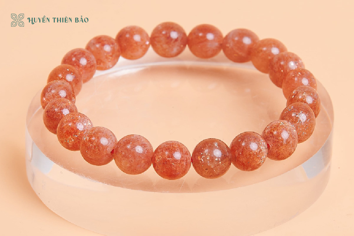 Vòng tay đá mặt trời hạt trơn
