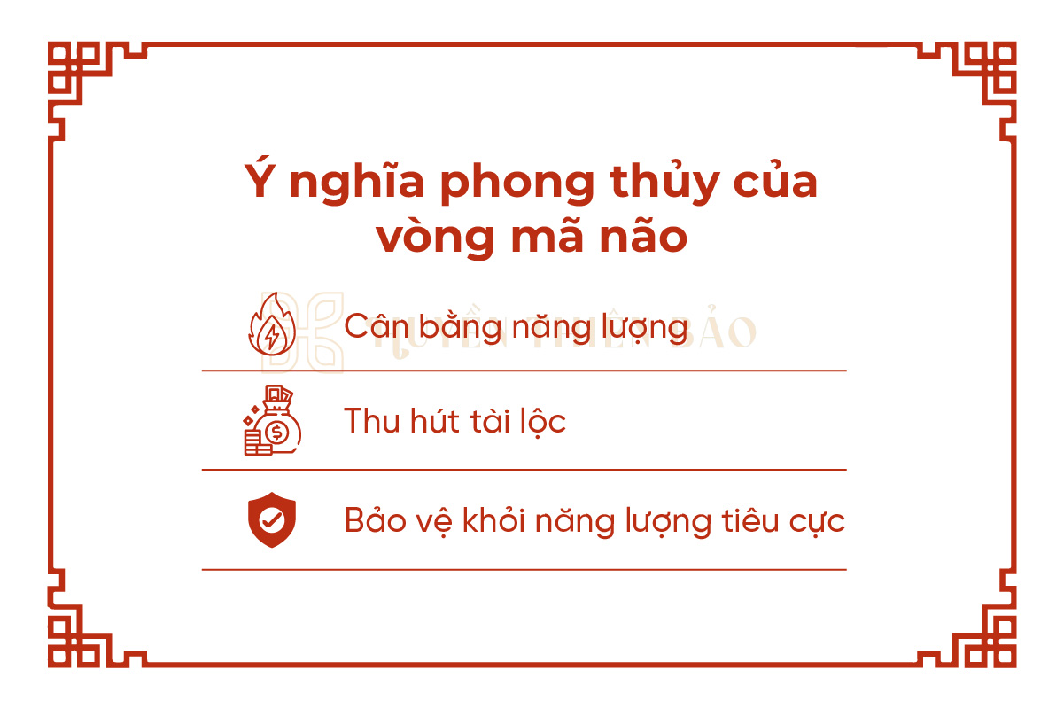 Ý nghĩa phong thủy của vòng mã não