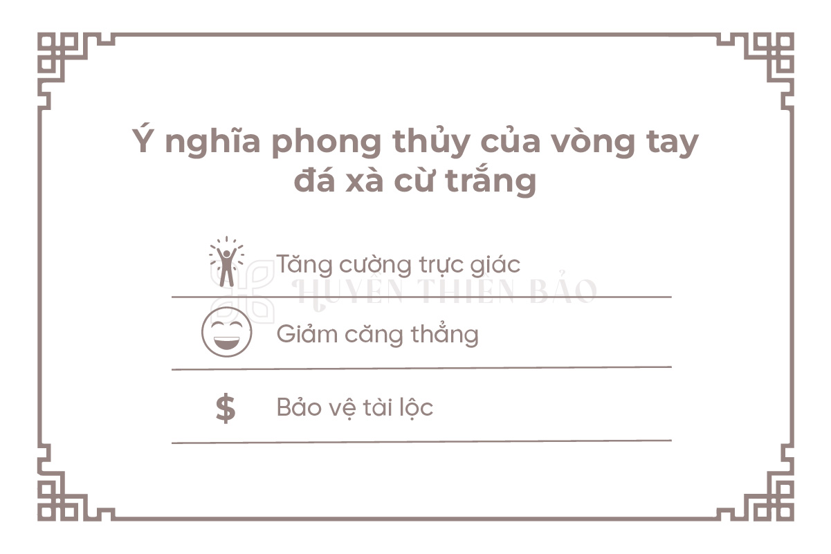 Ý nghĩa phong thủy của vòng tay đá xà cừ trắng