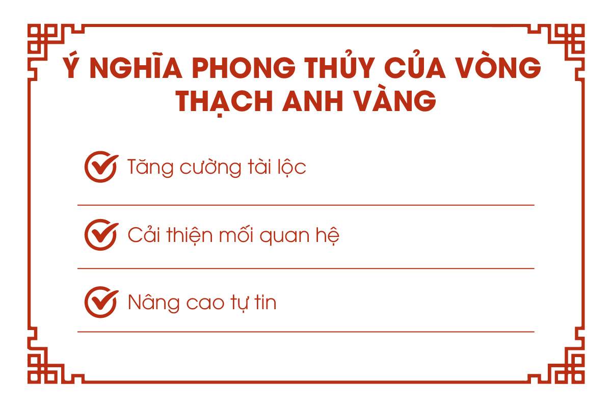 Ý nghĩa phong thủy của vòng thạch anh vàng