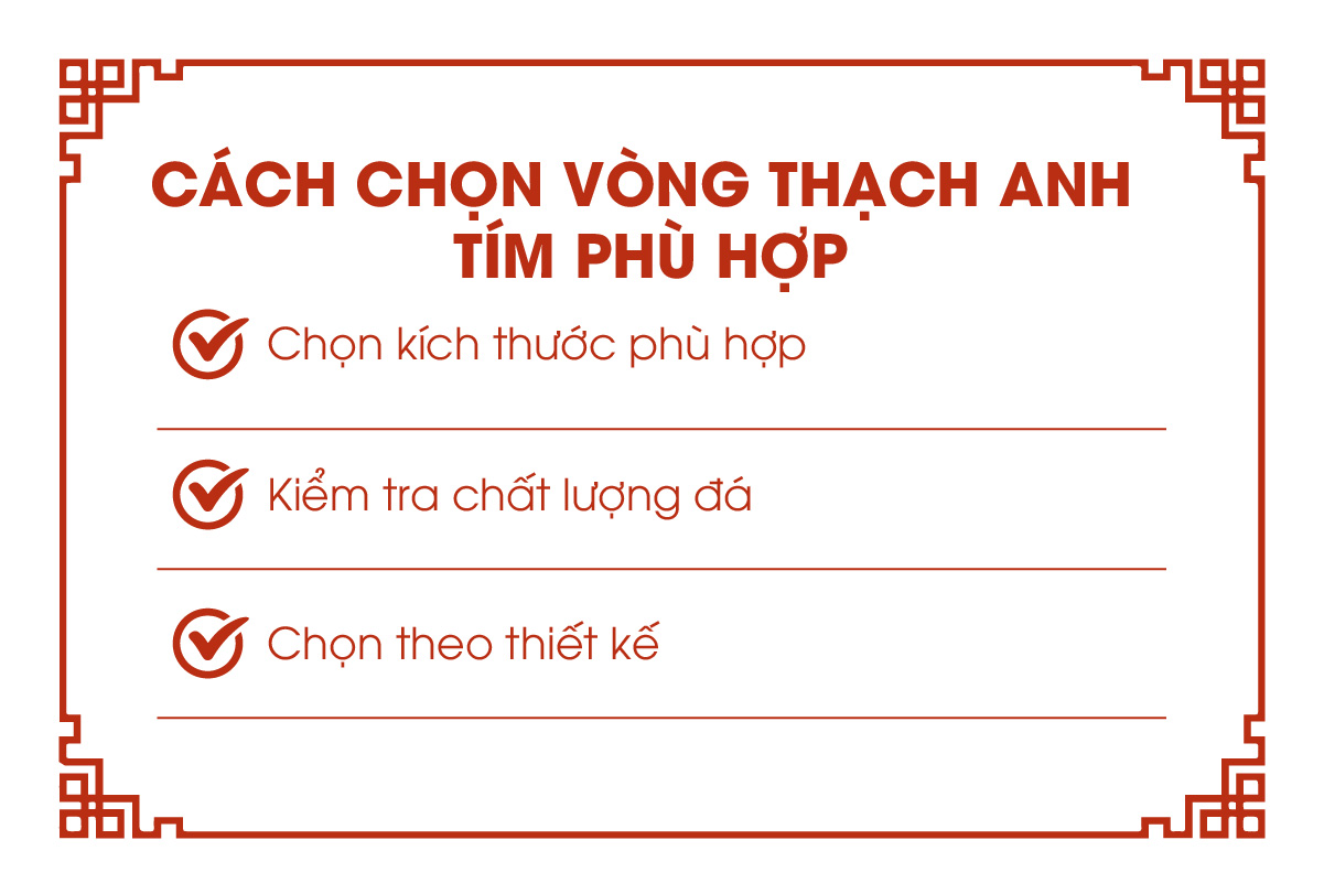 Cách chọn vòng thạch anh tím phù hợp