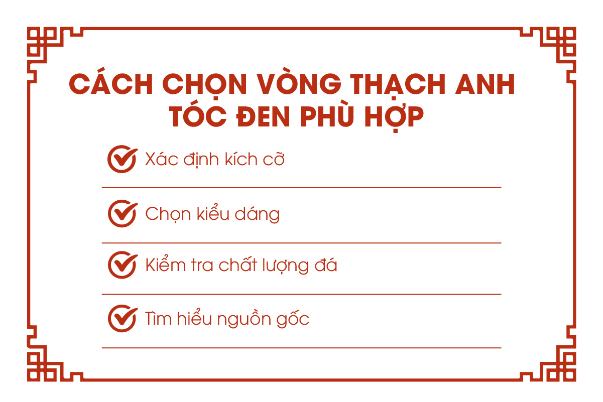 Cách chọn vòng đeo tay thạch anh tóc đen phù hợp