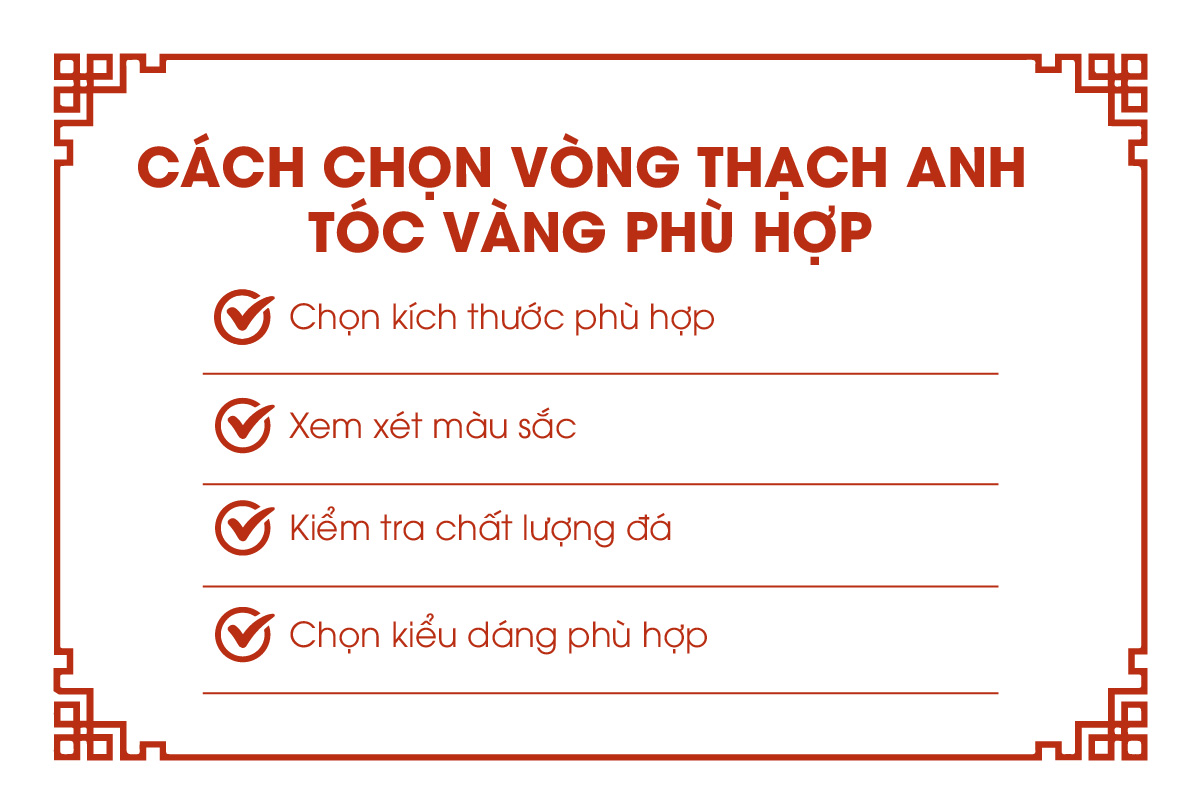 Cách chọn vòng đeo tay thạch anh tóc vàng phù hợp