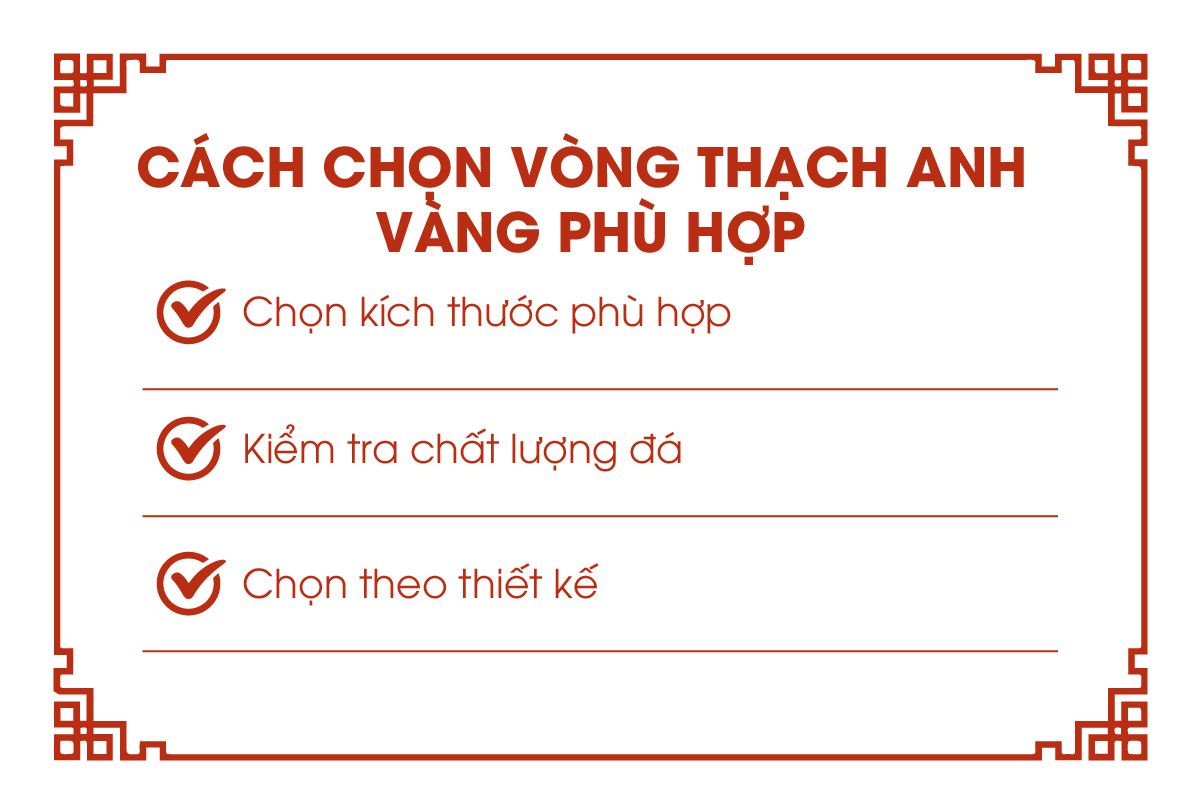 Cách chọn vòng tay thạch anh vàng phù hợp