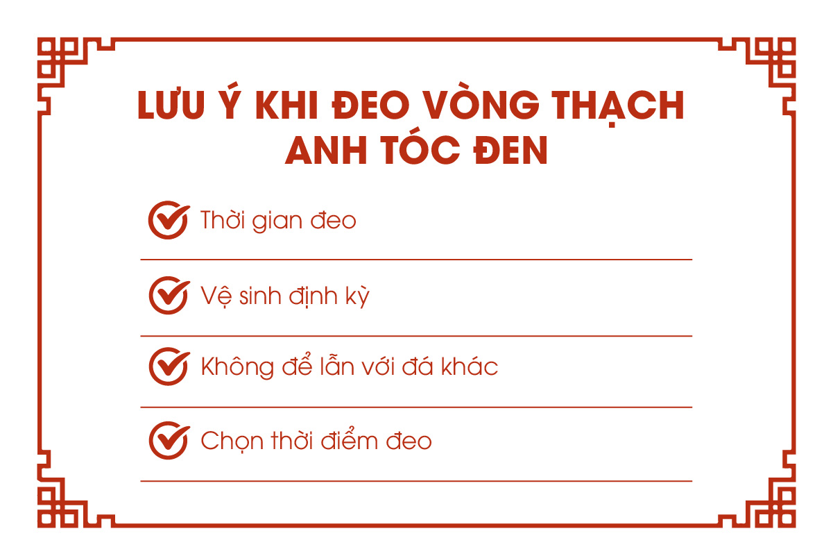 Lưu ý khi đeo vòng tay thạch anh tóc đen
