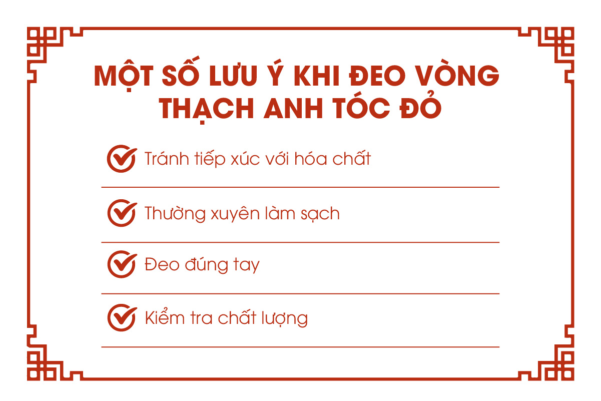 Một số lưu ý khi đeo vòng tay thạch anh tóc đỏ