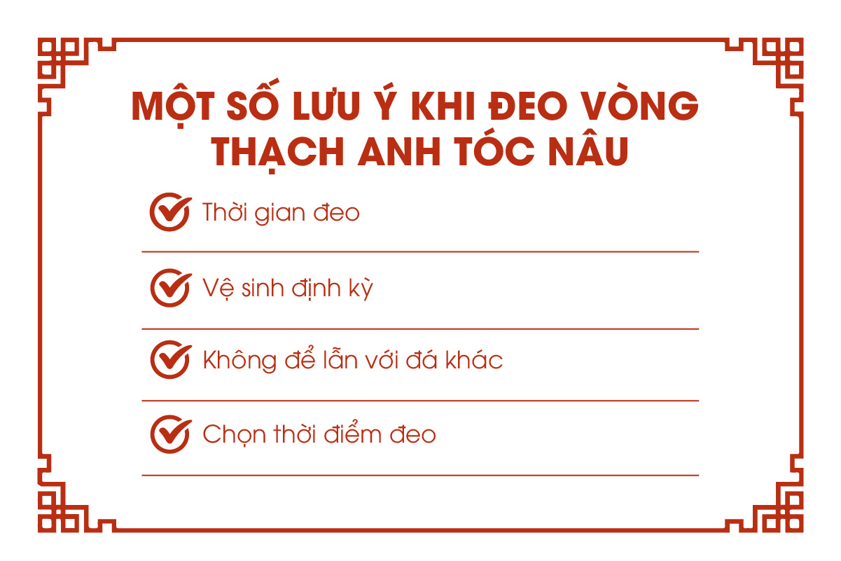 Một số lưu ý khi đeo vòng tay thạch anh tóc nâu