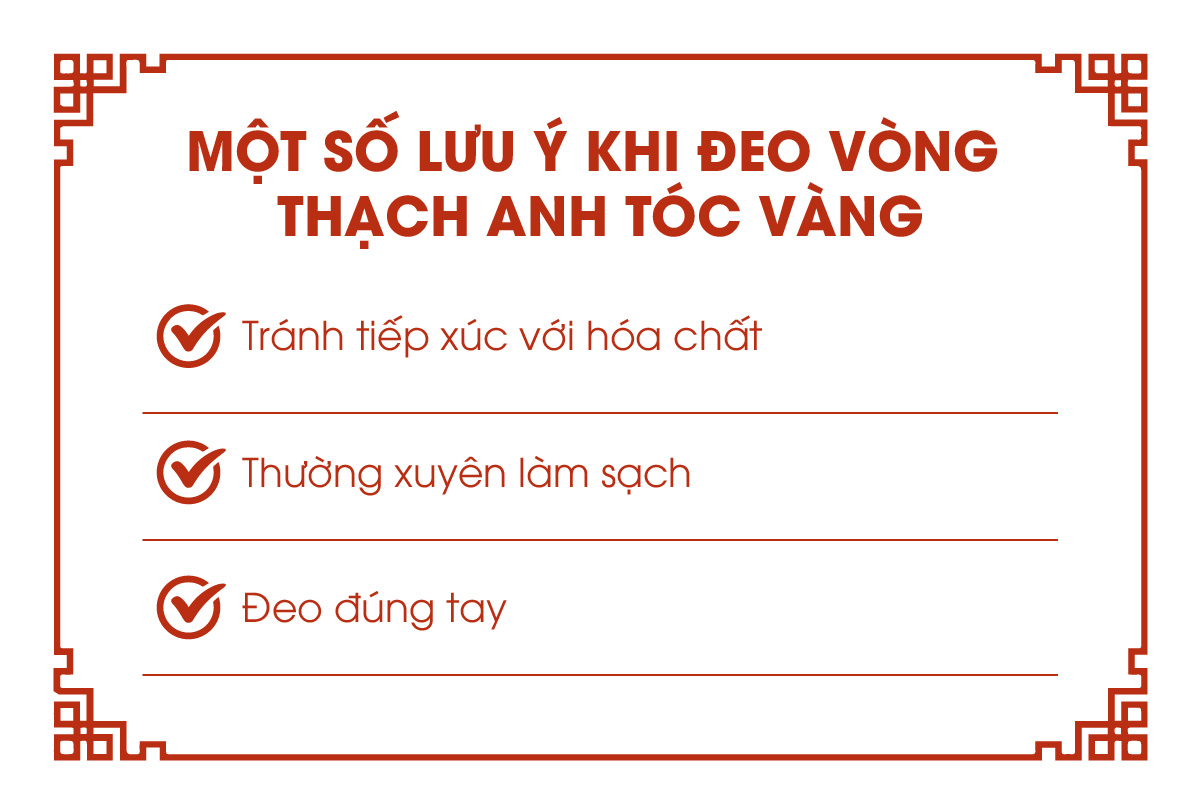 Một số lưu ý khi đeo vòng tay thạch anh tóc vàng