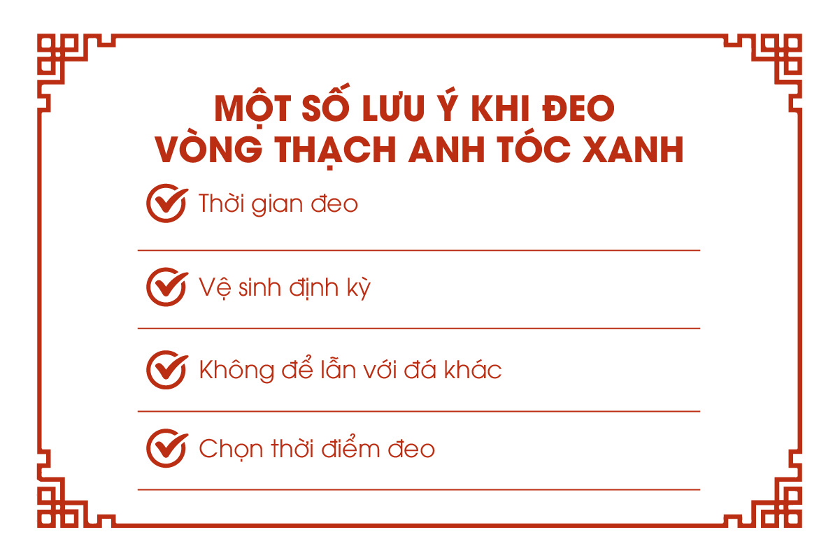 Một số lưu ý khi đeo vòng tay thạch anh tóc xanh