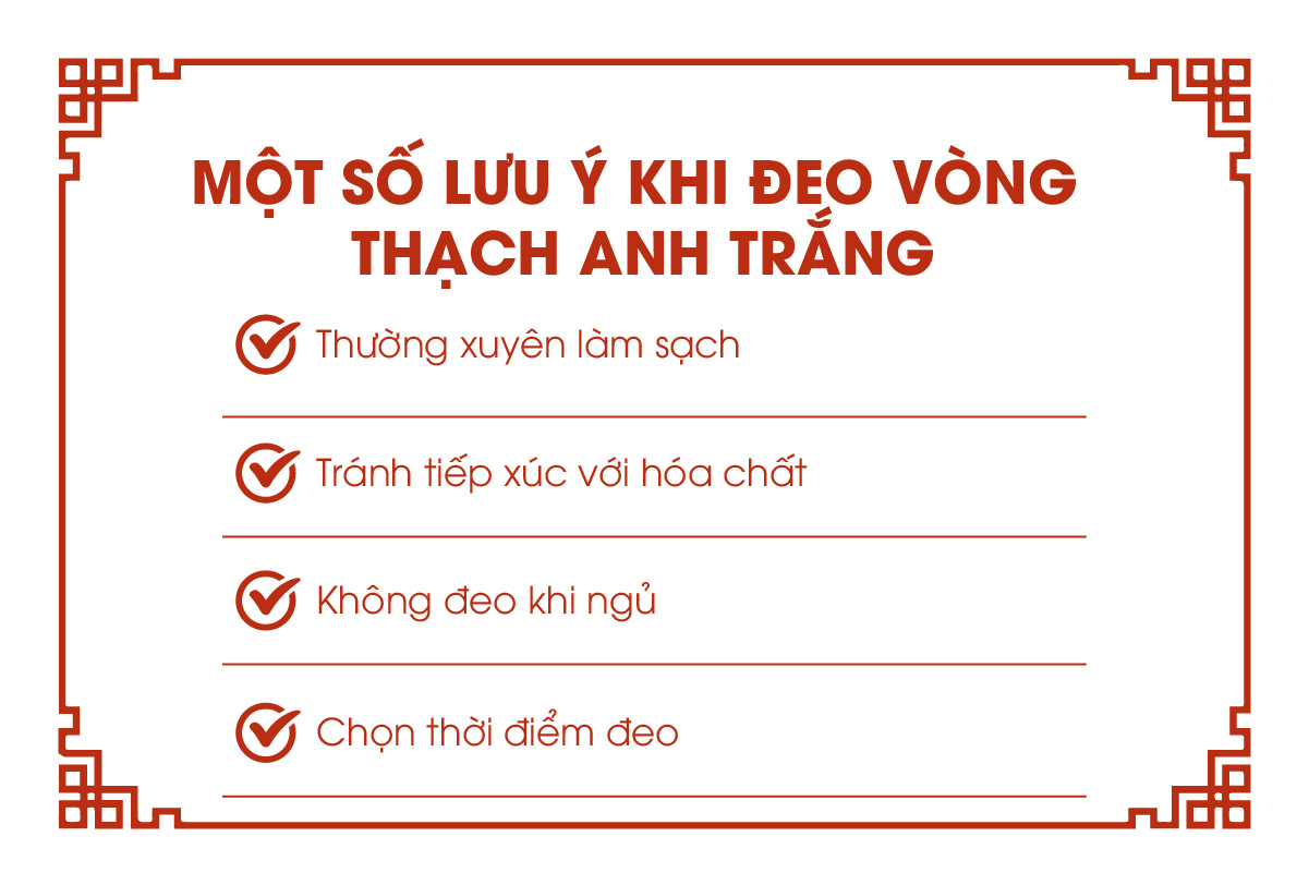 Một số lưu ý khi đeo vòng tay thạch anh trắng
