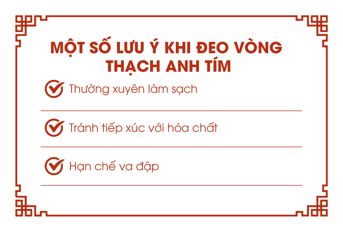 Một số lưu ý khi đeo vòng tay thạch anh tím