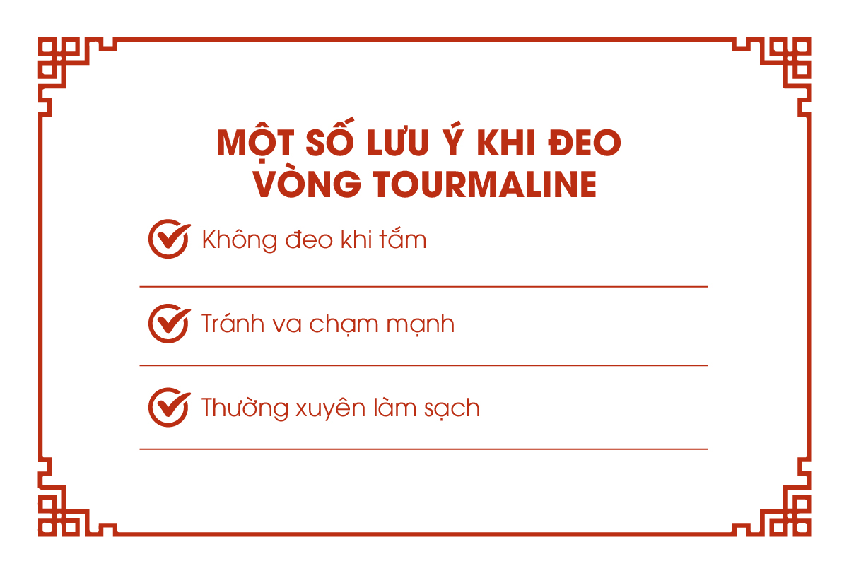 Một số lưu ý khi đeo vòng tay đá tourmaline