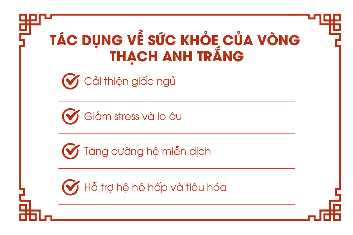 Tác dụng về sức khỏe của vòng thạch anh trắng