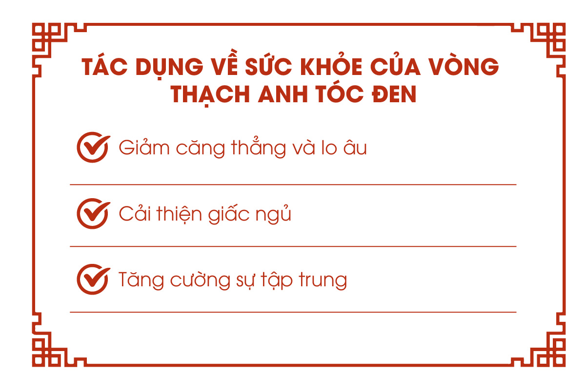 Tác dụng về sức khỏe của vòng thạch anh tóc đen
