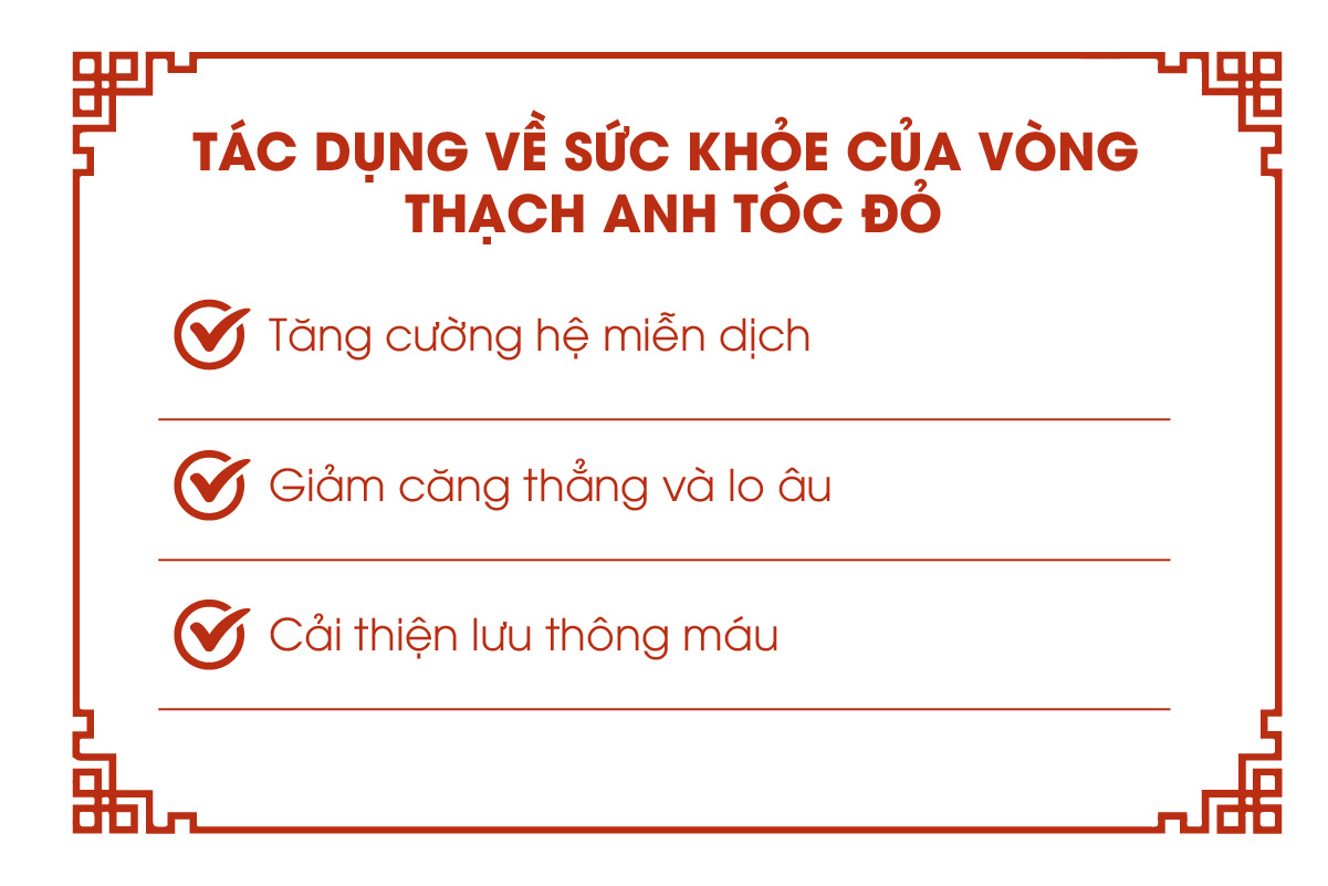 Tác dụng về sức khỏe của vòng thạch anh tóc đỏ