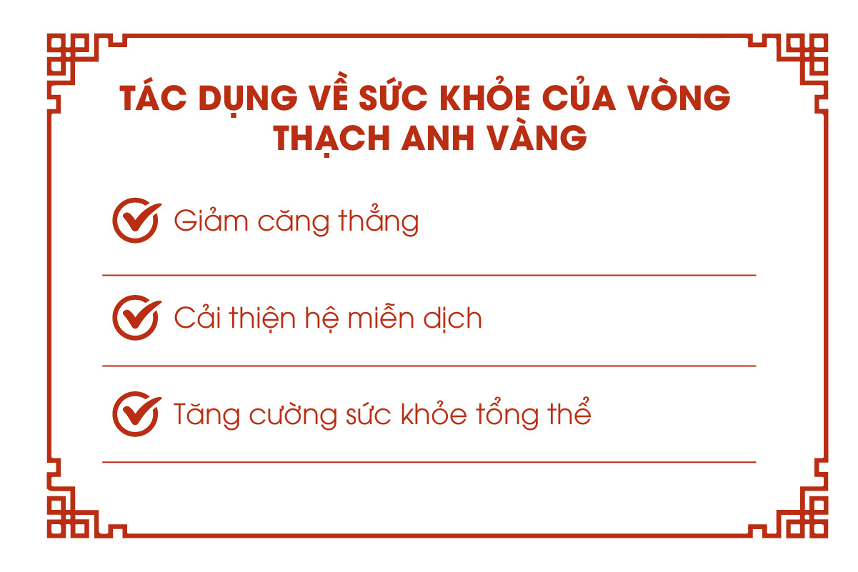 Tác dụng về sức khỏe của vòng thạch anh vàng