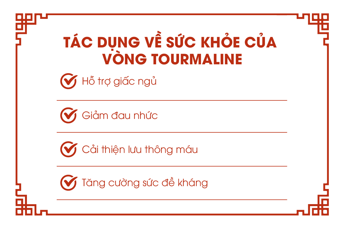 Tác dụng về sức khỏe của vòng tourmaline