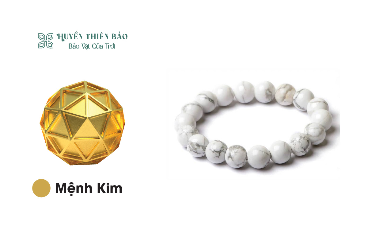 Vòng cẩm thạch màu trắng: Phù hợp với người mệnh kim