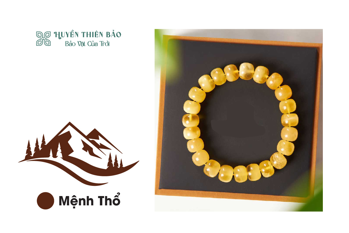 Vòng cẩm thạch màu vàng: Phù hợp với người mệnh thổ