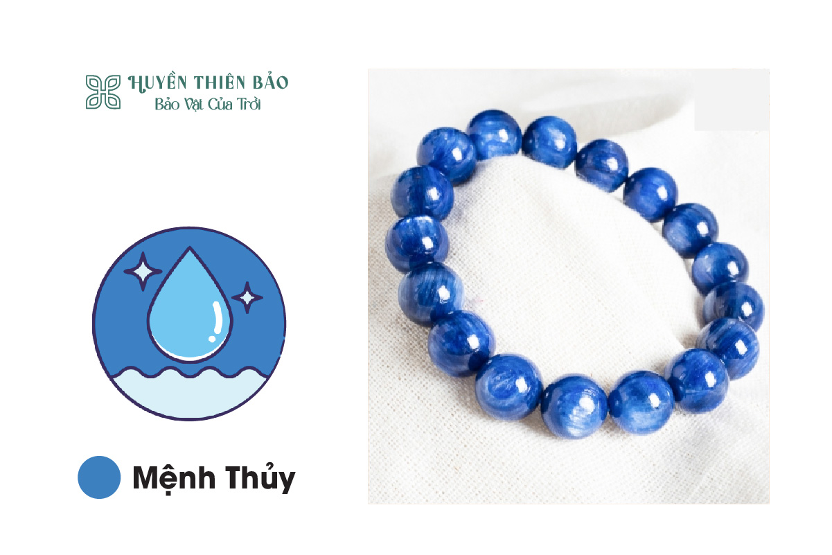 Vòng cẩm thạch màu xanh dương: Phù hợp với người mệnh thủy