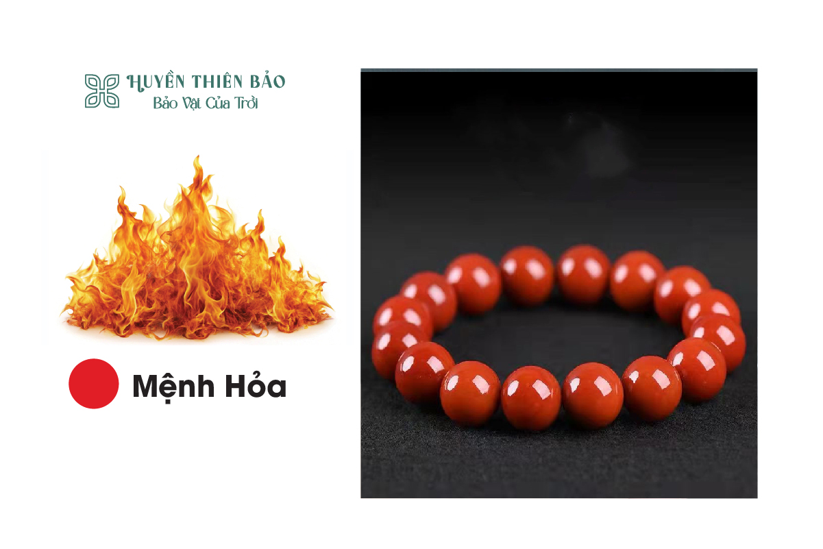 Vòng ngọc bích màu đỏ và hồng: Phù hợp với người mệnh hỏa