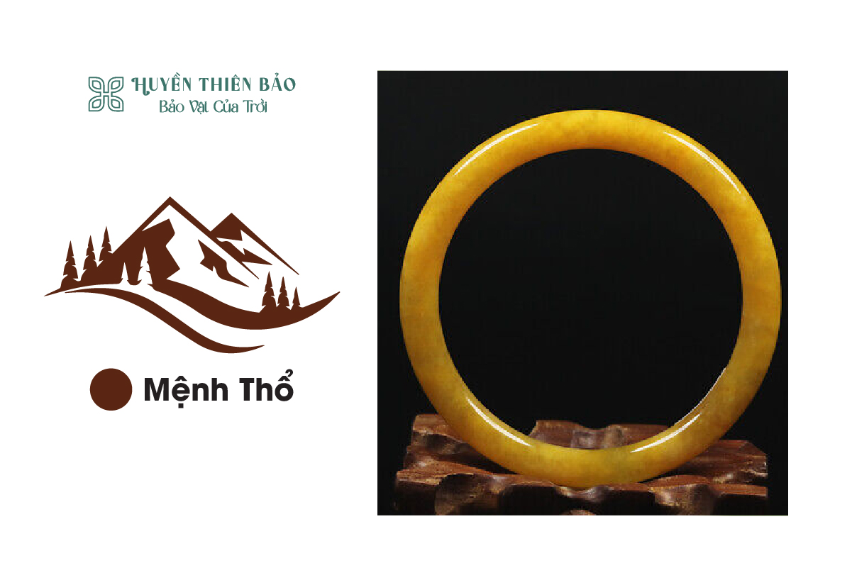 Vòng ngọc bích màu nâu và vàng: Phù hợp với người mệnh thổ