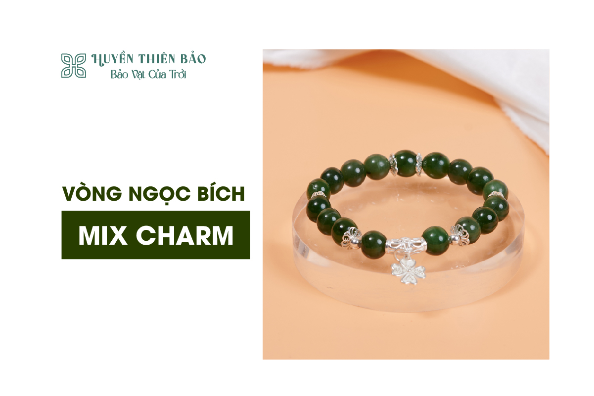 Vòng ngọc bích mix charm