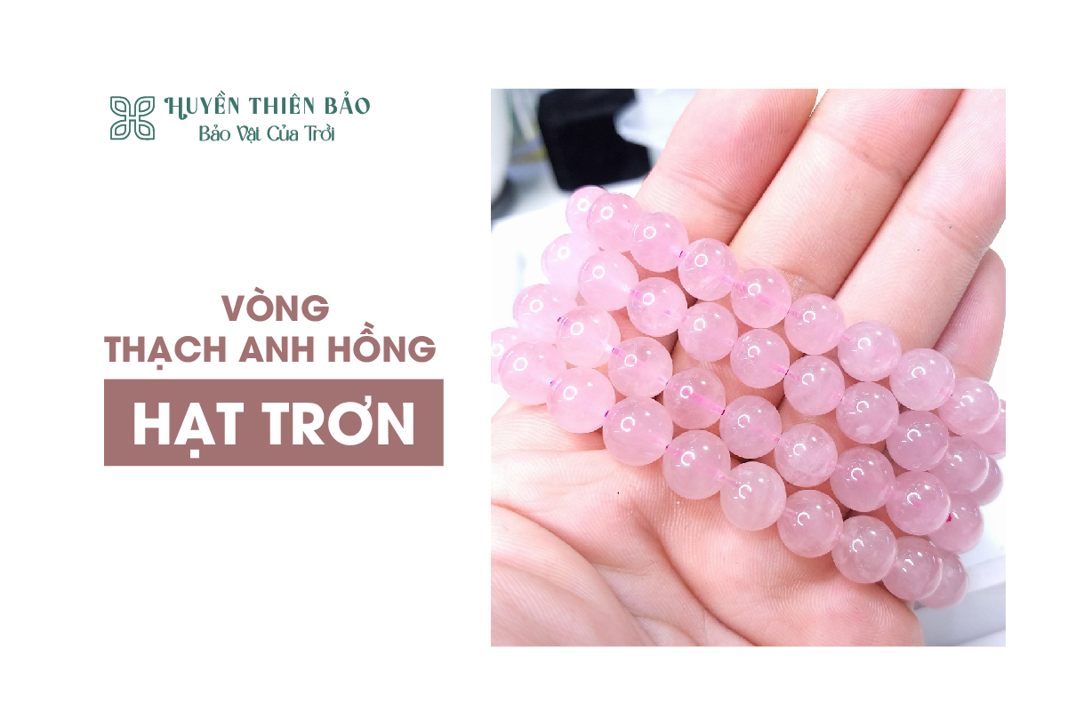 Vòng thạch anh hồng hạt trơn