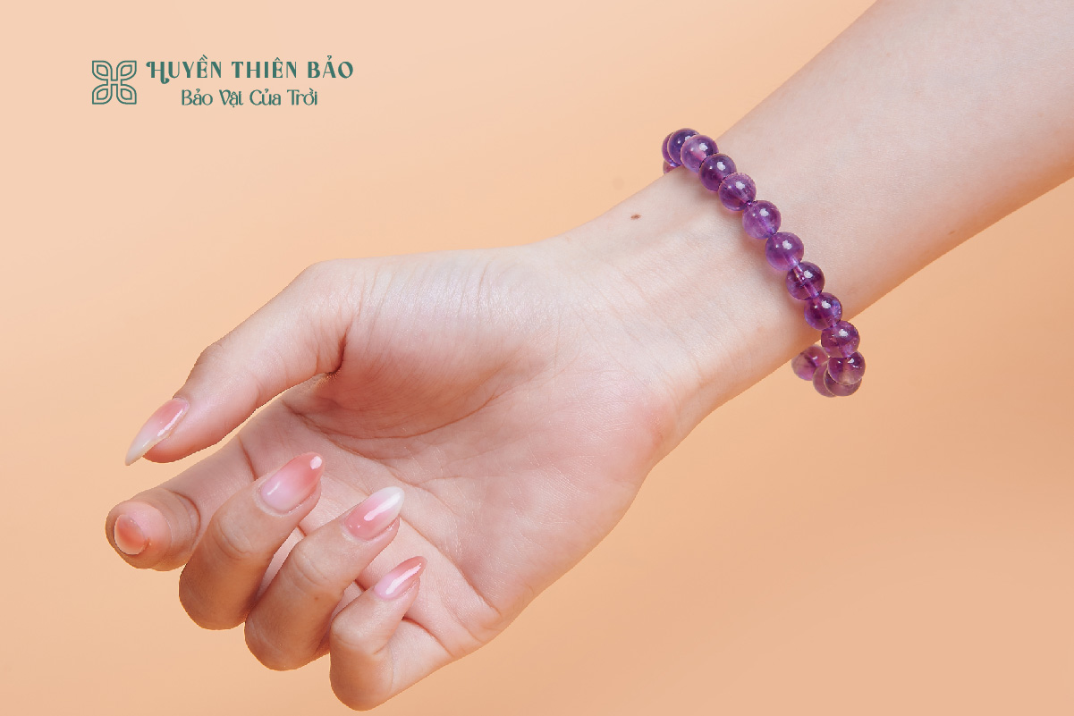 Vòng thạch anh tím bản nhỏ