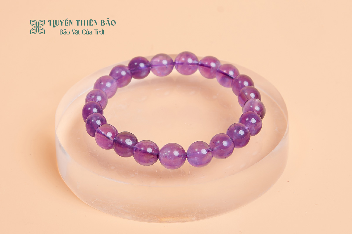 Vòng thạch anh tím hạt trơn