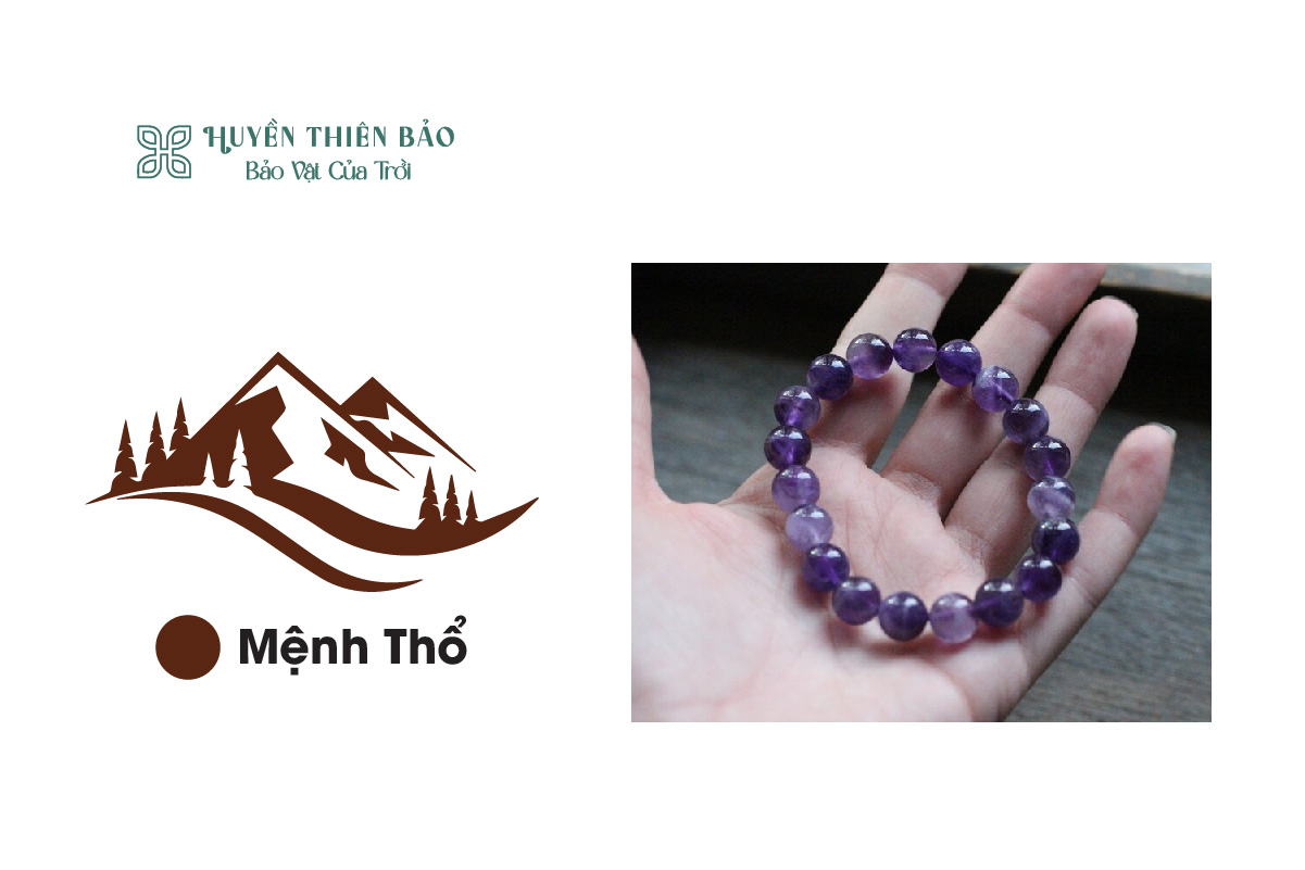 Vòng thạch anh tím: Phù hợp với người mệnh thổ