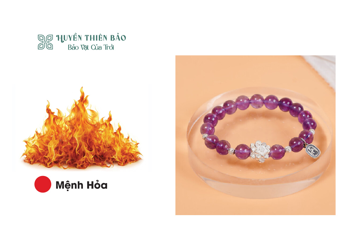 Vòng thạch anh tím: Phù hợp với người mệnh hỏa
