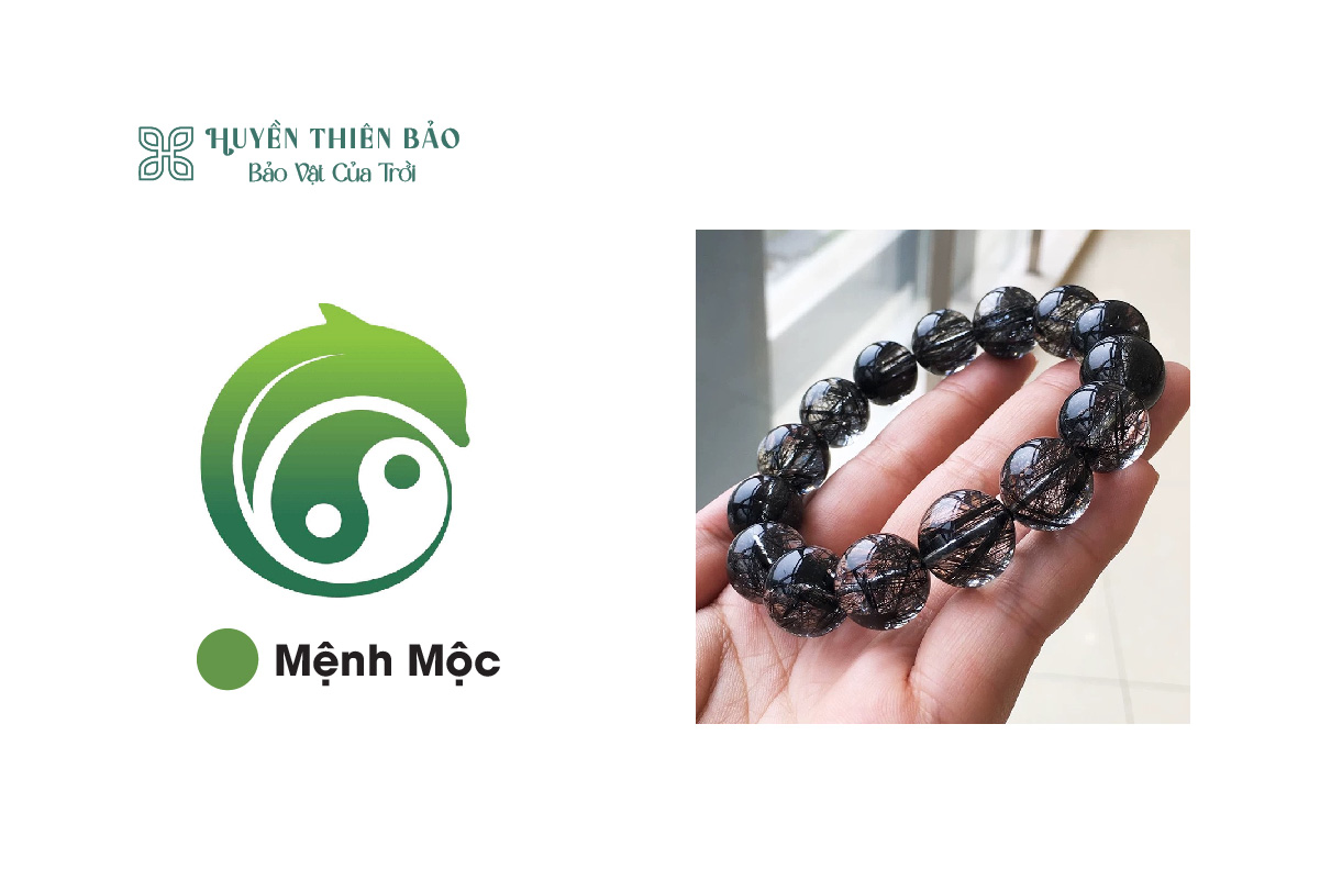 Vòng thạch anh tóc đen: Phù hợp với người mệnh mộc