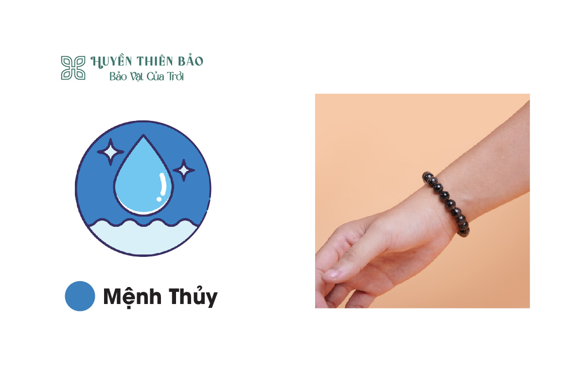 Vòng thạch anh tóc đen: Phù hợp với người mệnh thủy