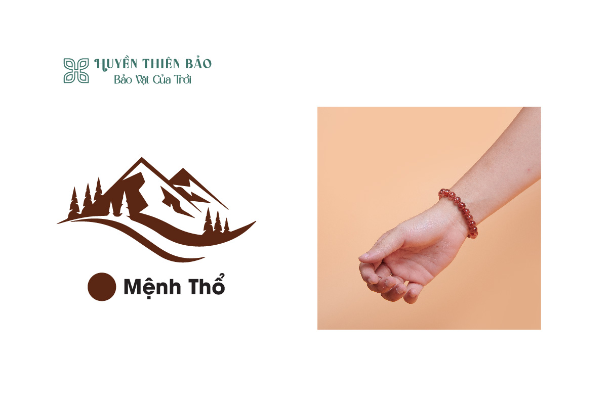 Vòng thạch anh tóc đỏ: Phù hợp với người mệnh thổ