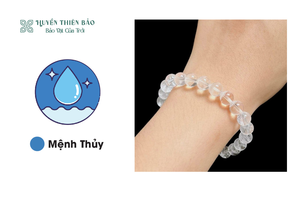 Vòng thạch anh trắng: Phù hợp với người mệnh thủy