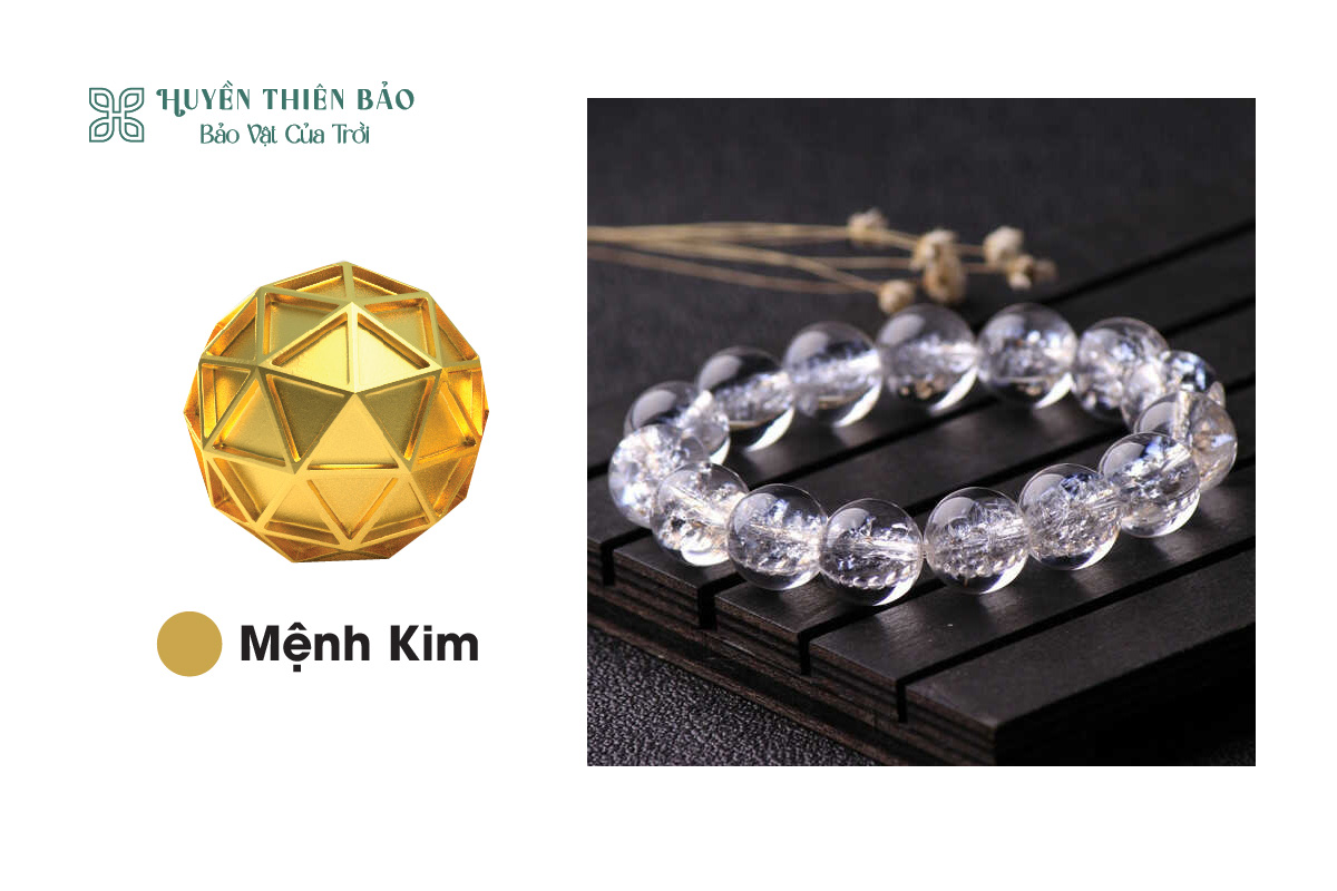 Vòng thạch anh trắng: Phù hợp với người mệnh kim