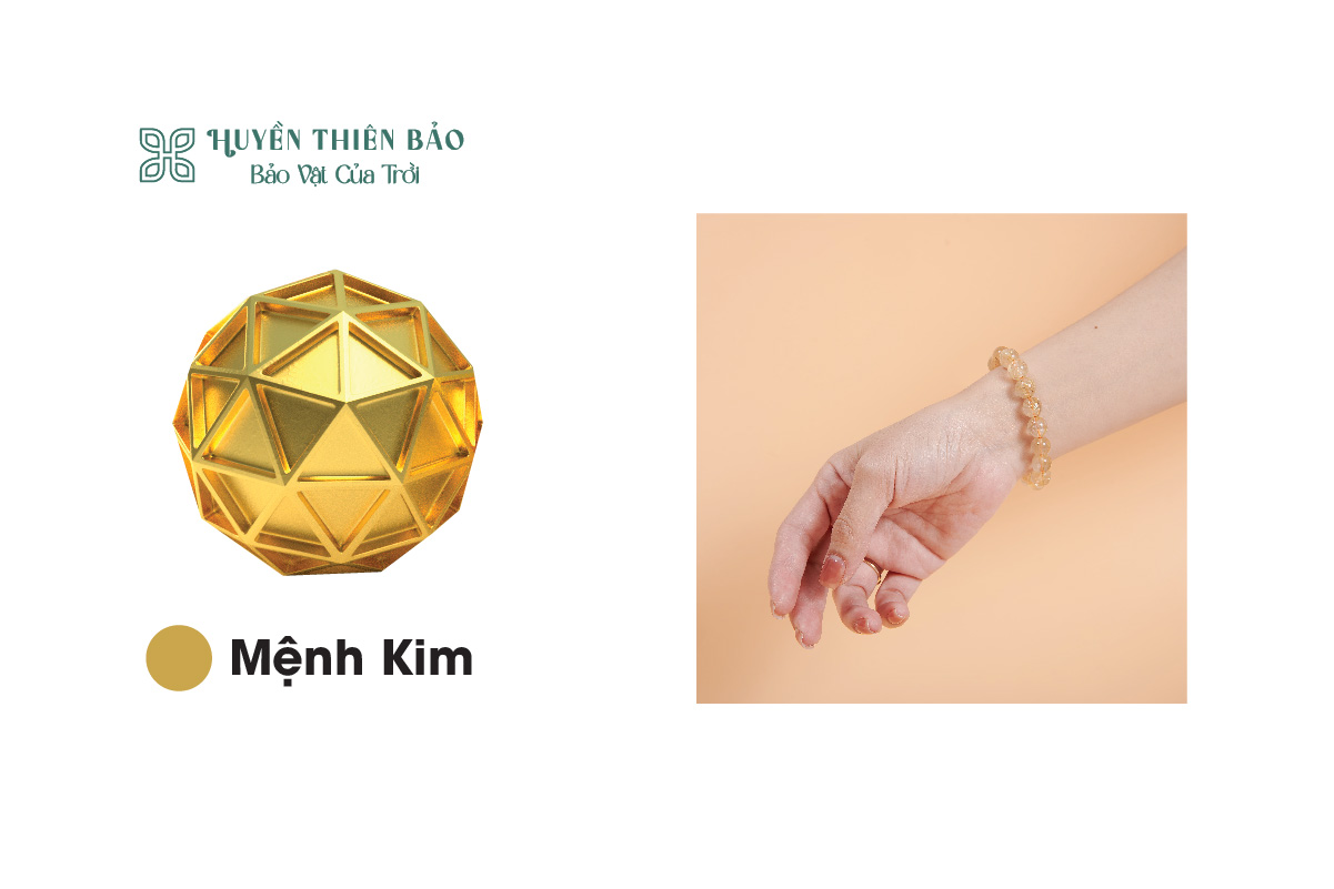 Vòng thạch anh vàng: Phù hợp với người mệnh kim