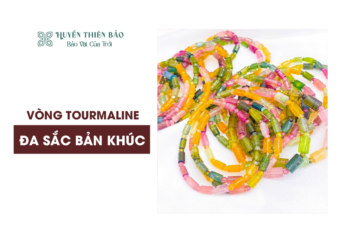 Vòng tourmaline đa sắc bản khúc